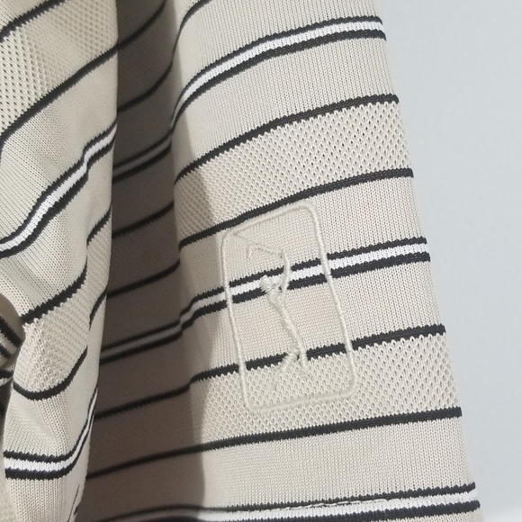 PGA Tour Polo Tee Shirt.Tan Color. PGA Logo Embroidered on Sleeve. Size Large. - Picture 2 of 7